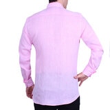Emporio Colombo, Camisa de Lino para Caballero Corte Regular/Slim en Varias Tallas, Color Rosa