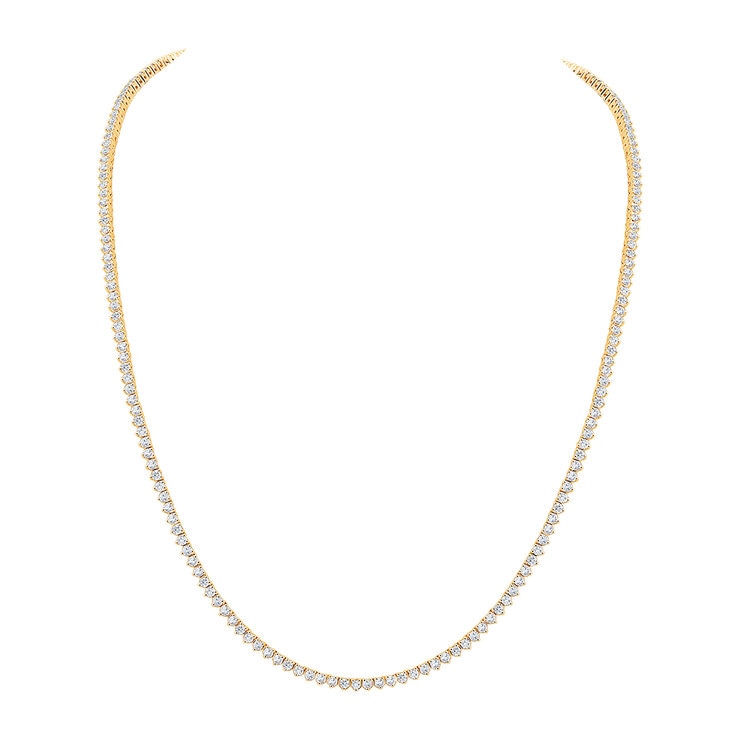 Collar de Diamantes, 5ctw, Oro Amarillo de 14K