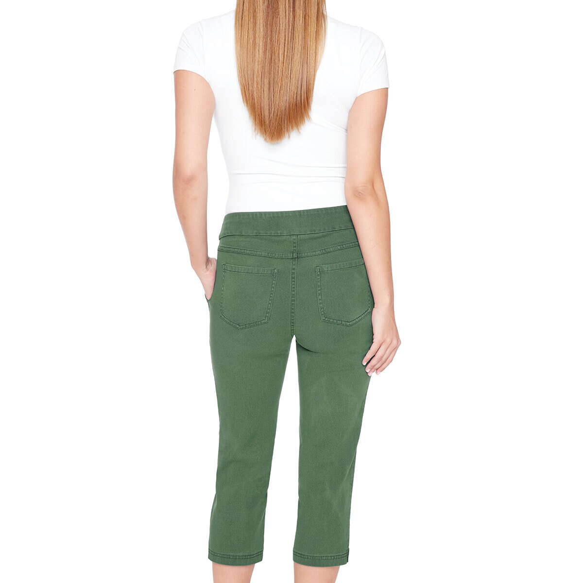 S.C. & CO Pantalones Capri para Dama Verde Grande