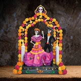 Pareja de Día de Muertos Bailando con Luces LED Pareja de Día de Muertos Bailando con Luces LED