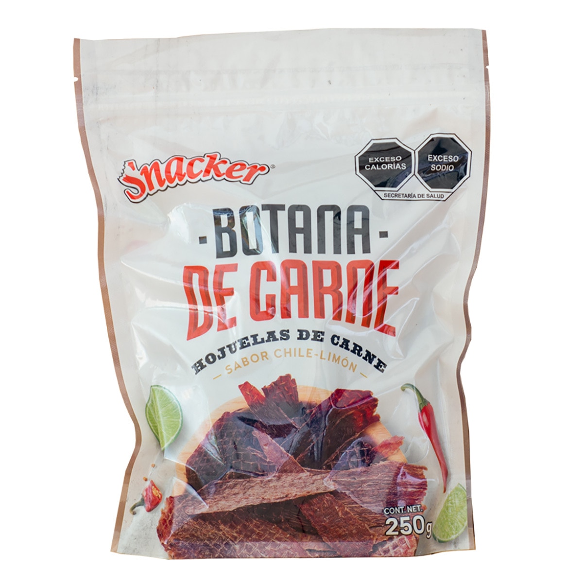 Snacker Botana de Carne Sabor Chile Limón 250 g