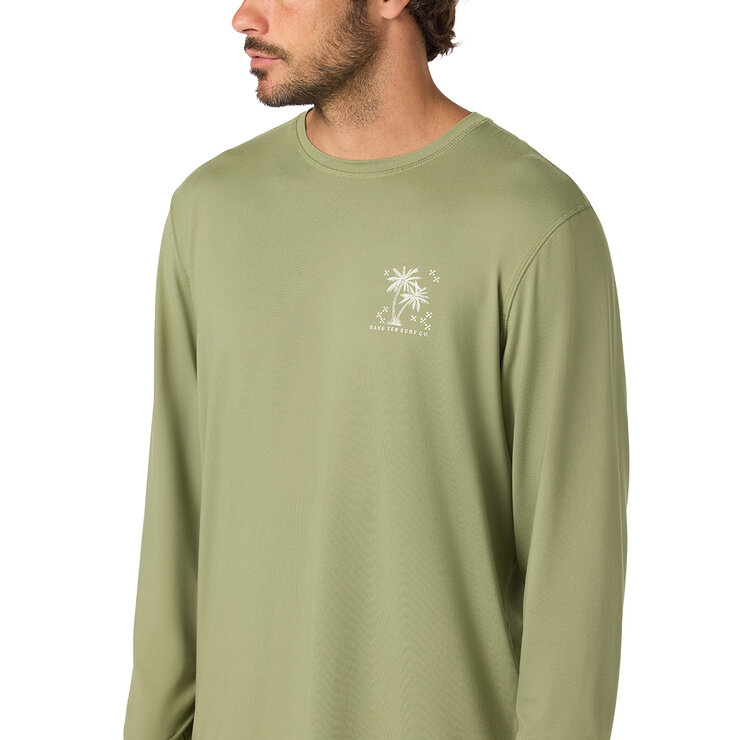 Hang Ten Playera con protección solar para Caballero Verde Grande