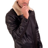 Perry Ellis, Chamarra de Piel para Caballero Color Café