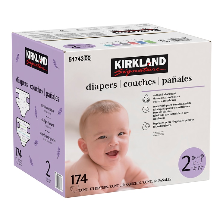 Pañales Unisex Etapa 2, Kirkland Signature, 174 piezas | Costco México