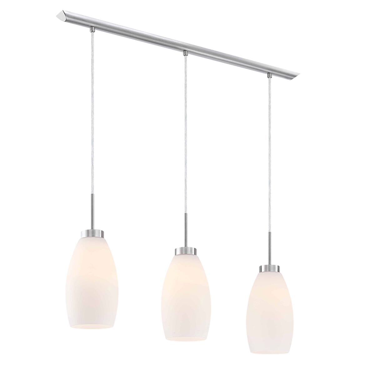 Estevez, Lámpara Colgante de 3 Focos, Modelo Sevilla, Color Níquel