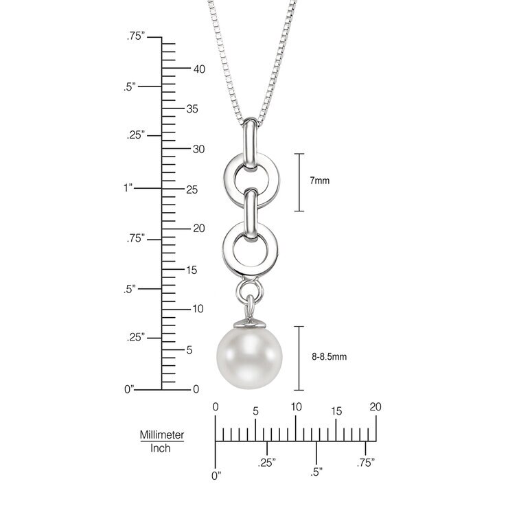 Dije de Perla Cultivada, 8-8.5mm, Oro Amarillo de 14K