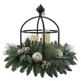 24" Centro de Mesa Navideño con Luces LED, Metálico