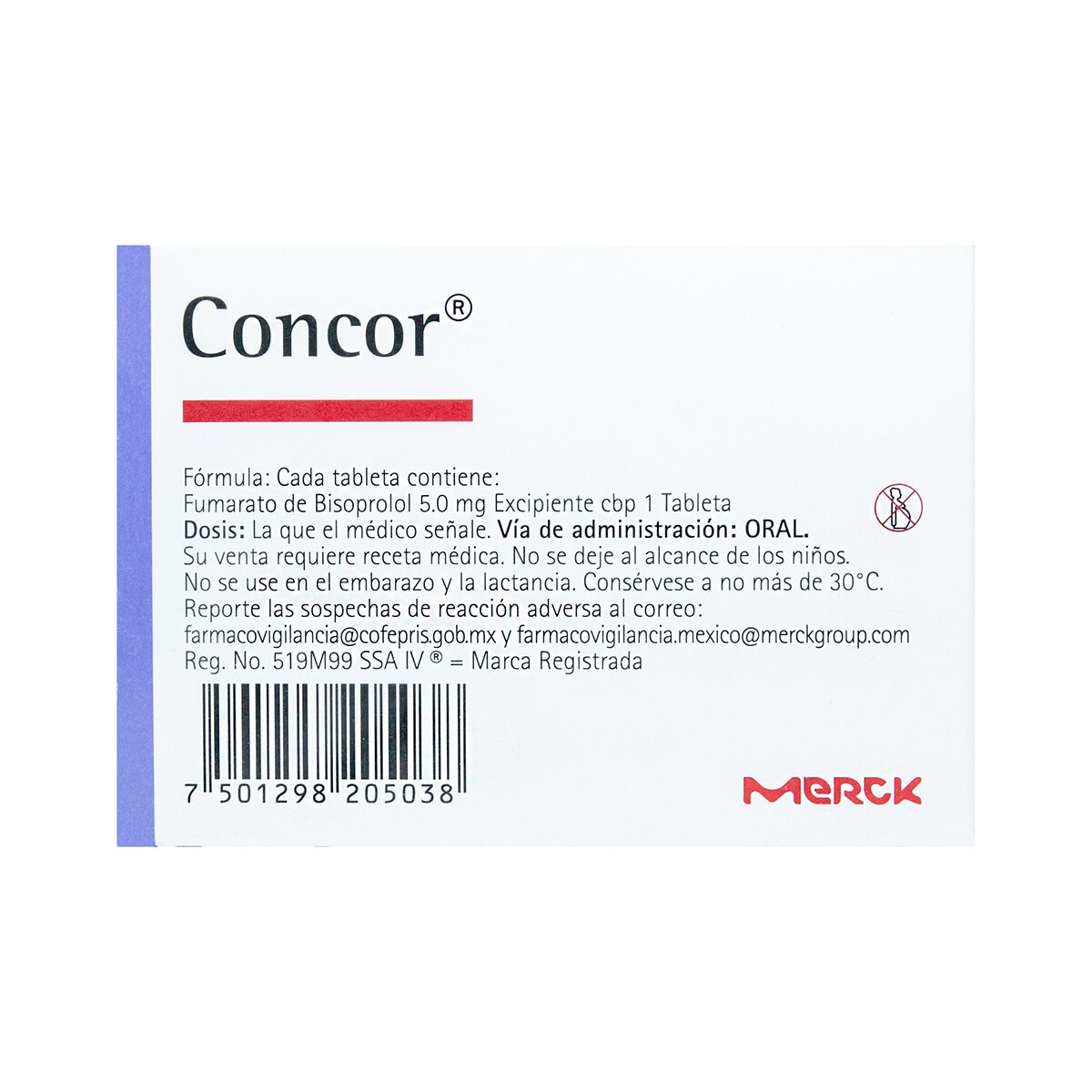 Concor 5.0 mg 30 Tabletas