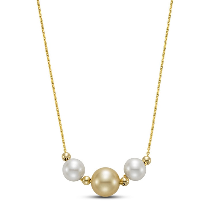 Collar de Perla, 9-10mm, Oro Amarillo de 14kt Collar de Perla, 9-10mm, Oro Amarillo de 14kt