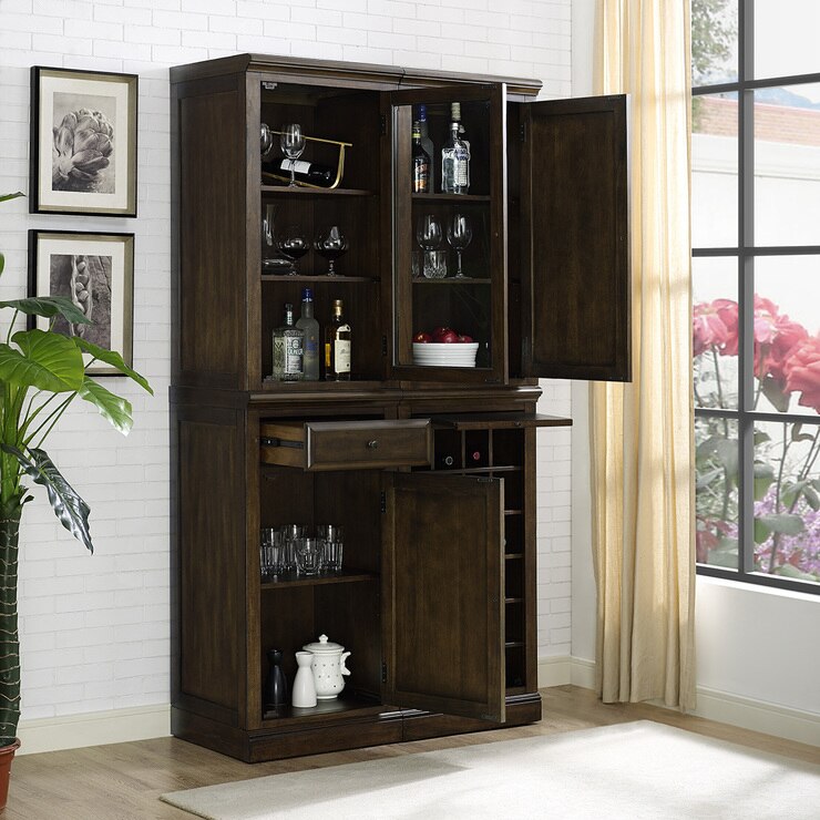 Pulaski, Annecy, set de 6 piezas, gabinete para bar modular, madera