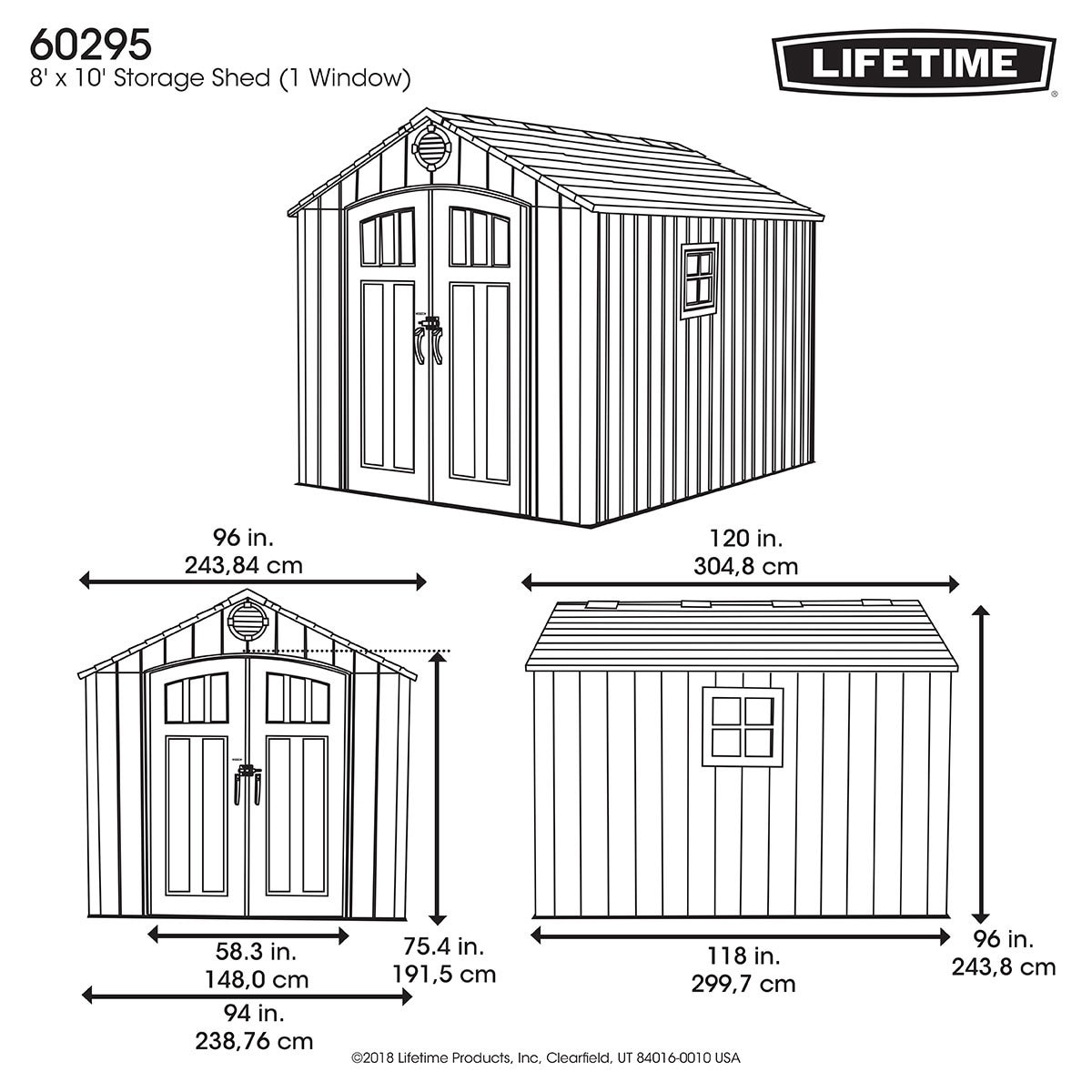 Lifetime cobertizo de 2.43m x 3.05m