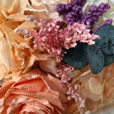 Mina'an Flor Eterna, Bouquet Peach Día de las Madres, con Flores y Follaje Preservado, Duración 6 meses