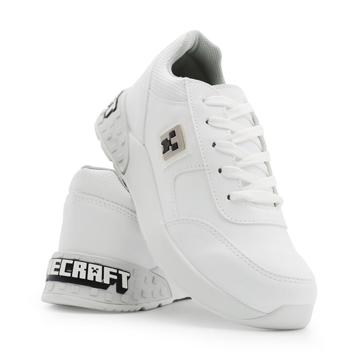 Minecraft, Tenis Color Blanco, para Niño, Varias Tallas