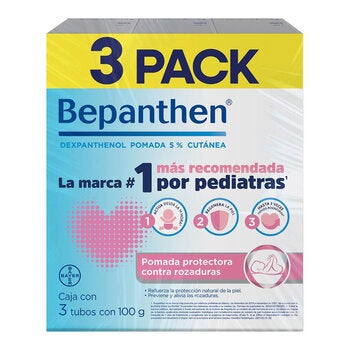 Bepanthen Dexpanthenol Pomada al 5% Cutánea 3 Tubos de 100g c/u Bepanthen Dexpanthenol Pomada al 5% Cutánea 3 Tubos de 100g c/u