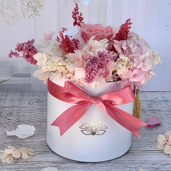 Alive, Bouquet Mix durazno, Caja Blanca, Duración 6 Meses.