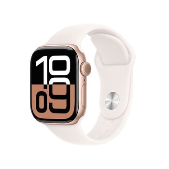Apple Watch S10 (GPS + Cellular) Caja de aluminio oro rosa 42mm con correa deportiva rosa rubor S/M