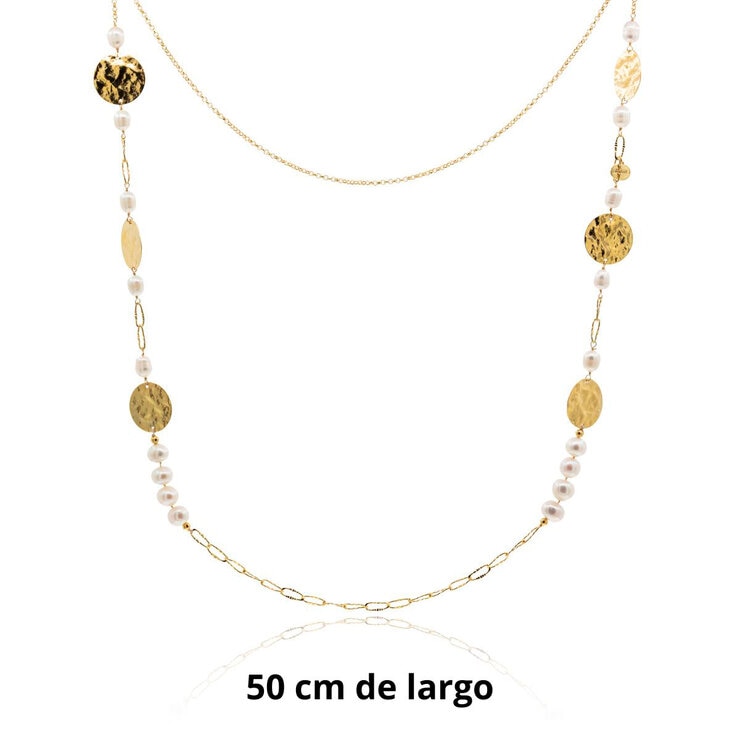 Ablime, Juego de Collares, Largo y Corto con Aretes Tipo Broquel Ablime, Juego de Collares, Largo y Corto con Aretes Tipo Broquel