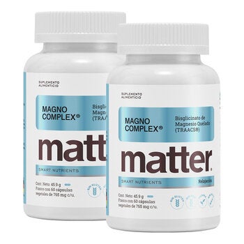 Matter Magno Complex Bisglicinato de Magnesio Quelado (TRAACS) 2 Frascos de 60 Cápsulas c/u Matter Magno Complex Bisglicinato de Magnesio Quelado (TRAACS) 2 Frascos de 60 Cápsulas c/u
