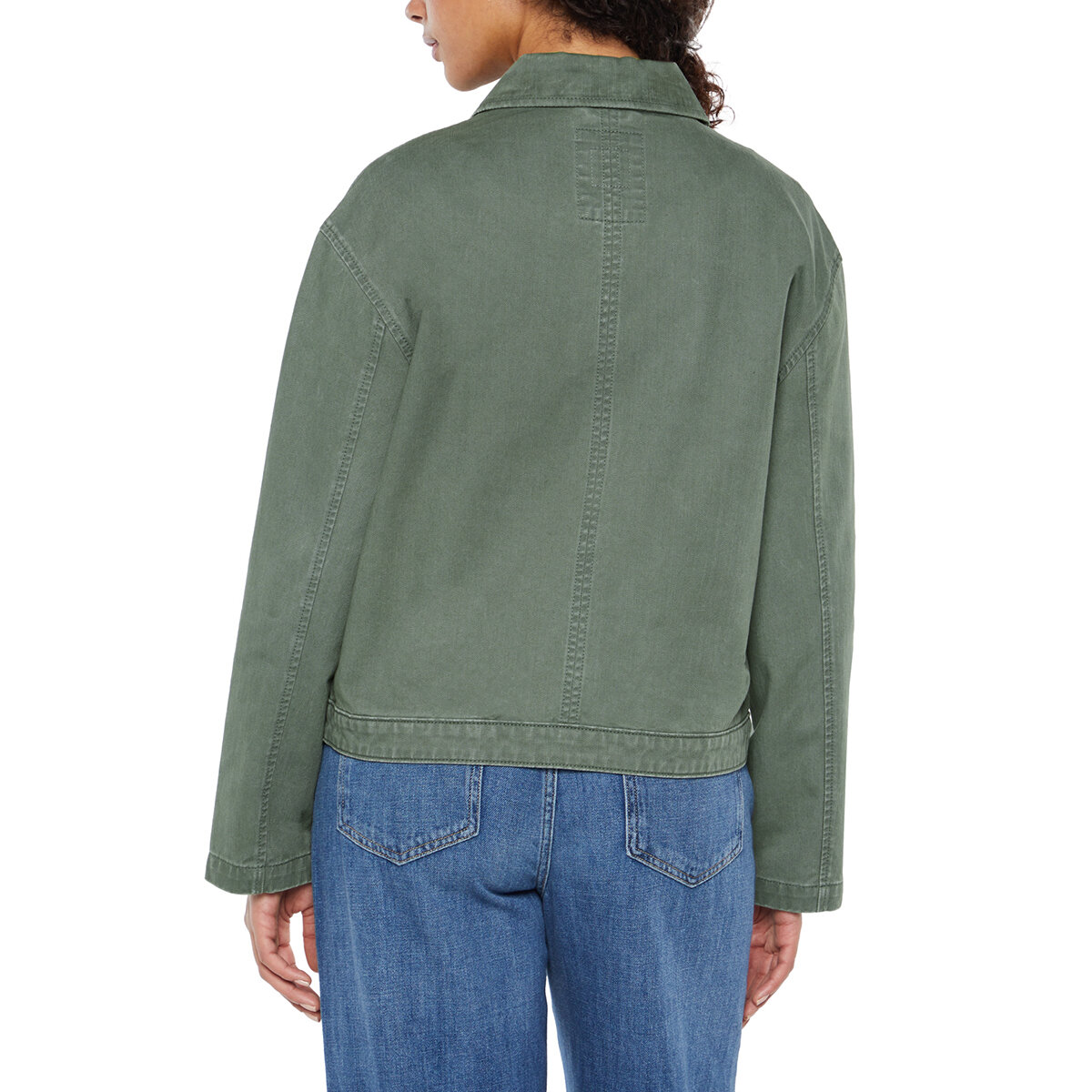 Three Dots Chamarra ligera para Dama Verde Extra Chica