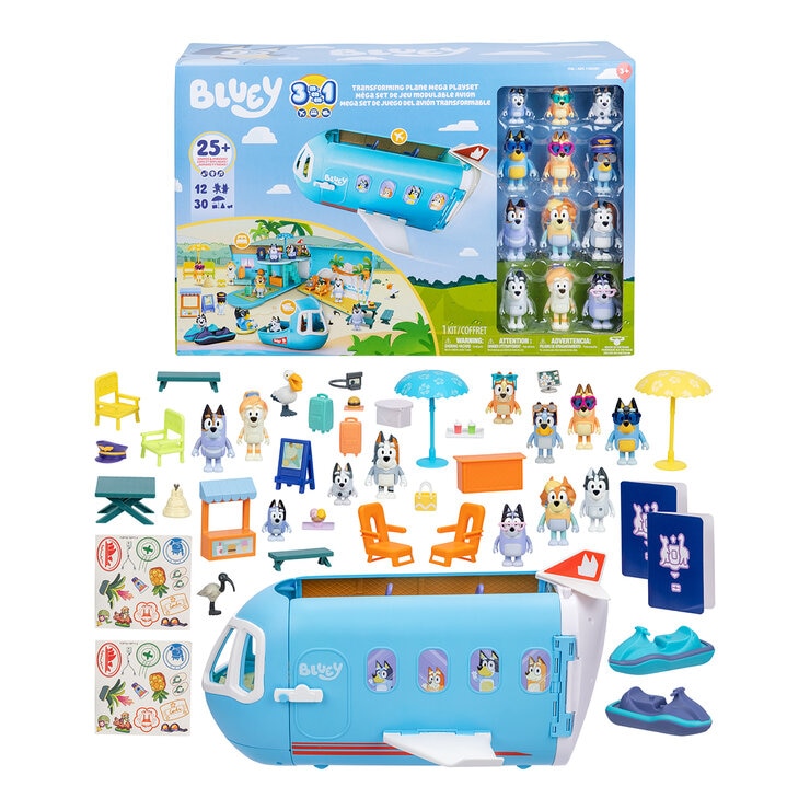 Bluey Mega Set Juego de Avión 3 en 1 +25 Frases y Sonidos Bluey Mega Set Juego de Avión 3 en 1 +25 Frases y Sonidos