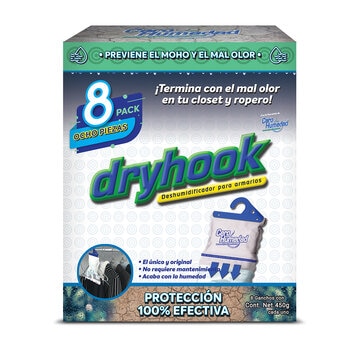 Cero Humedad Dry Hook Deshumificador para Armarios 8 piezas