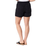 Briggs Shorts Tipo Lino para Dama Negro Grande