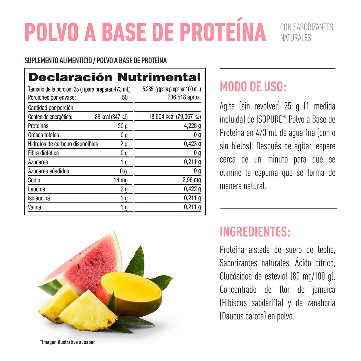 Isopure Proteína en Polvo Sabor Ponche de Frutas Tropicales 1.25 kg Isopure Proteína en Polvo Sabor Ponche de Frutas Tropicales 1.25 kg