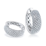 1.45ctw, Arracadas de Diamantes, Corte Redondo Brillante, Oro Blanco de 14kt