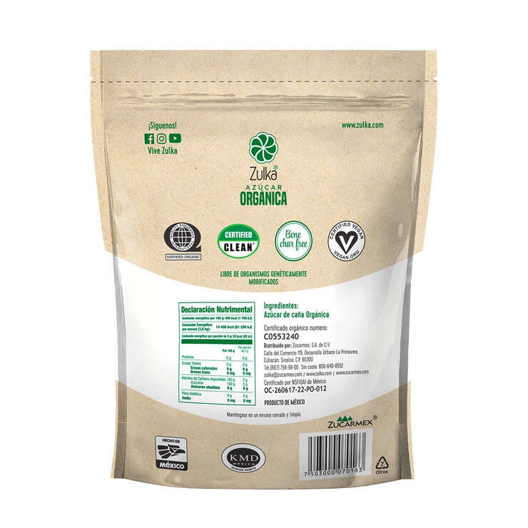 Zulka Azúcar Morena Orgánica 3.6 kg