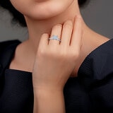 Anillo Compuesto de Diamantes 0.59ctw, Oro Blanco 14K