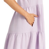 Matty M Vestido Tipo Lino para Dama Morado Chica