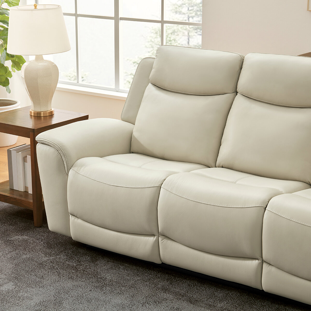 Gilman Creek Furniture, Sofá Reclinable de Piel con Sistema Eléctrico