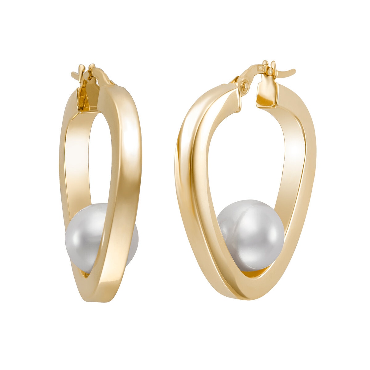 Arracadas de Perlas Cultivadas 8-8.5mm, Oro Amarillo de 14K