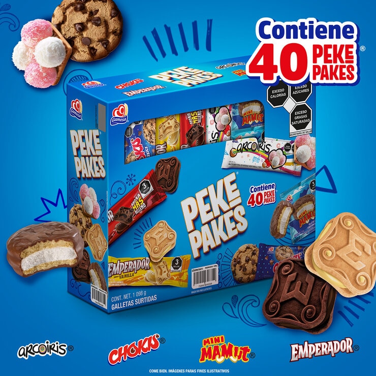 Gamesa Surtido de Galletas Peke Pakes 40 pzas