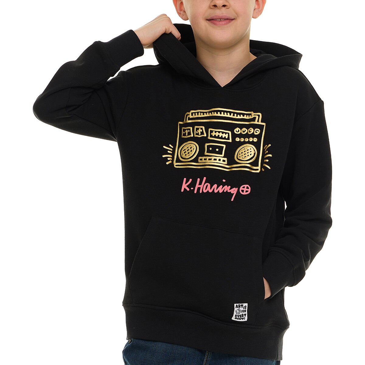 Keith Haring Sudadera para Niños y Niñas Negro 10 / 12 Años