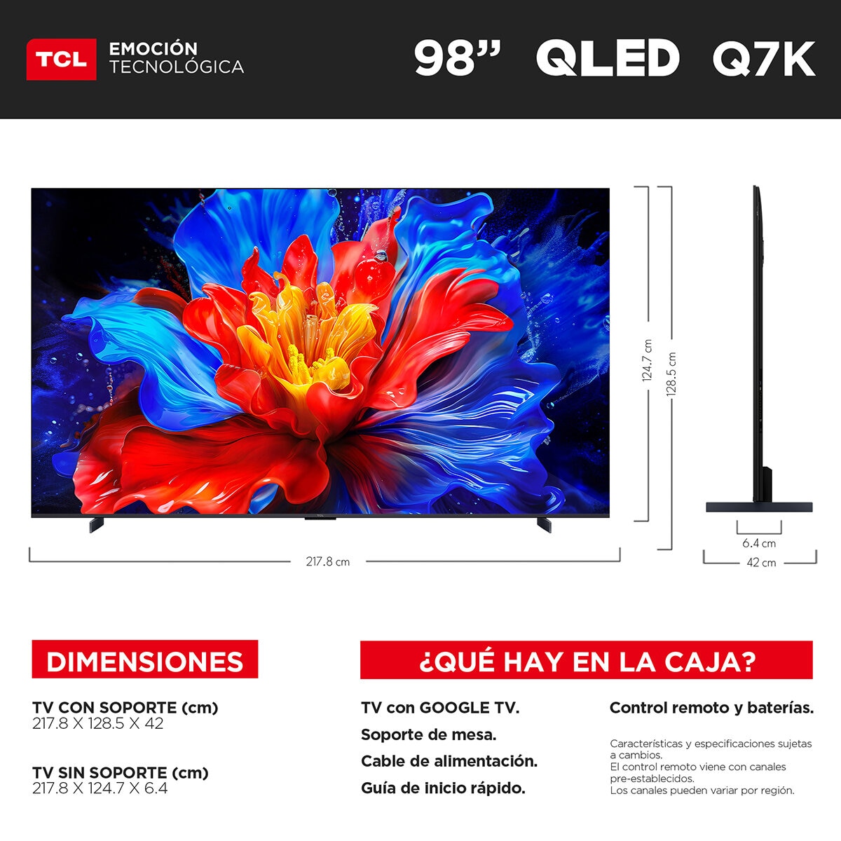 TCL Pantalla 98" QLED Google TV TCL Pantalla 98" QLED Google TV
