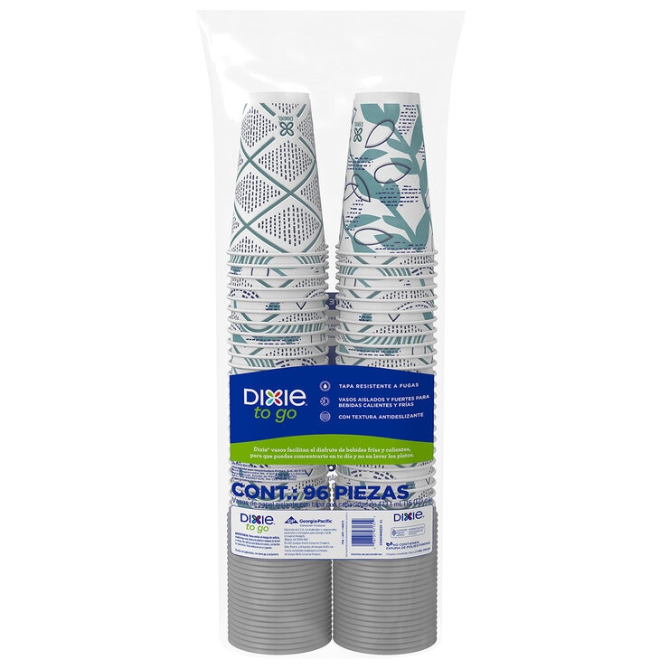 Dixie Vasos Desechables con Tapa 96 pzas de 473 ml