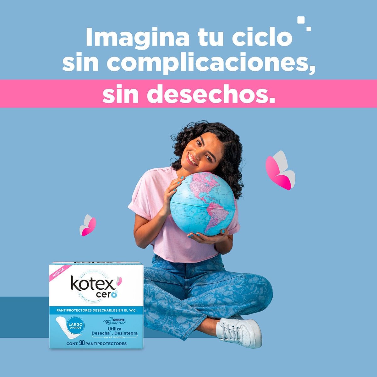Kotex Cero Pantiprotectores Largos 90 pz