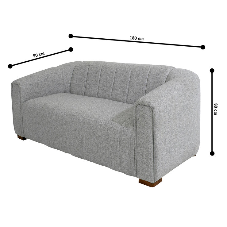 Gabite, Trieste, Loveseat, Gris