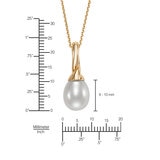 Dije de Perla Cultivada, 9-10mm, Oro Amarillo de 14K