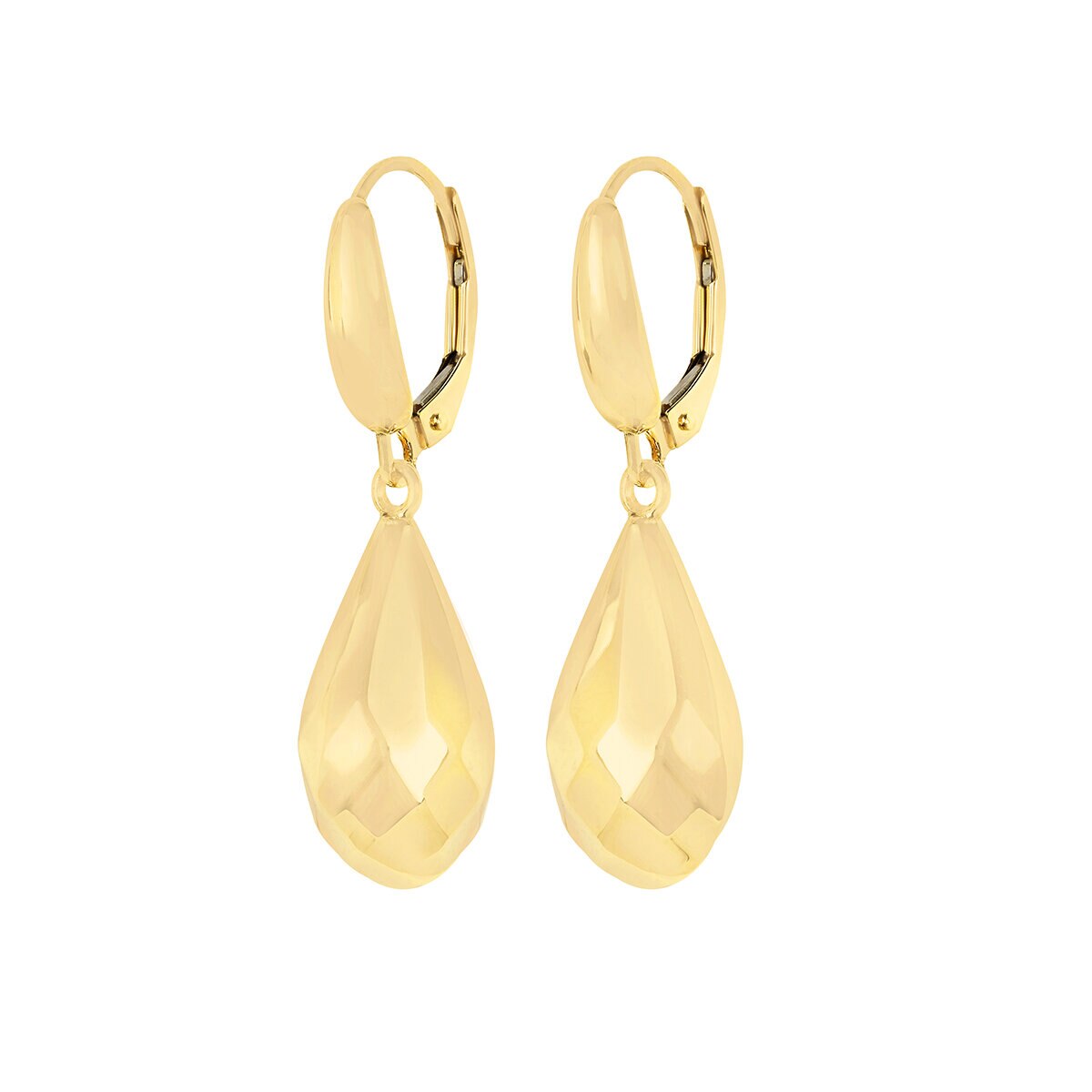 Aretes de Gota de Agua, Oro Amarillo 14K Aretes de Gota de Agua, Oro Amarillo 14K