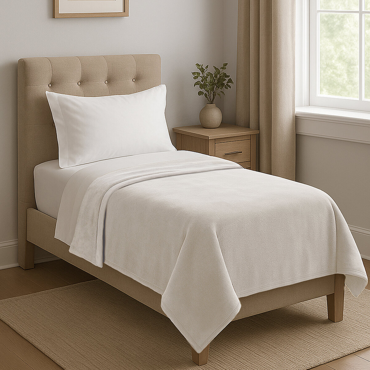 Kirkland Signature, Cobija, Tamaño Individual, Blanco Kirkland Signature, Cobija, Tamaño Individual, Blanco