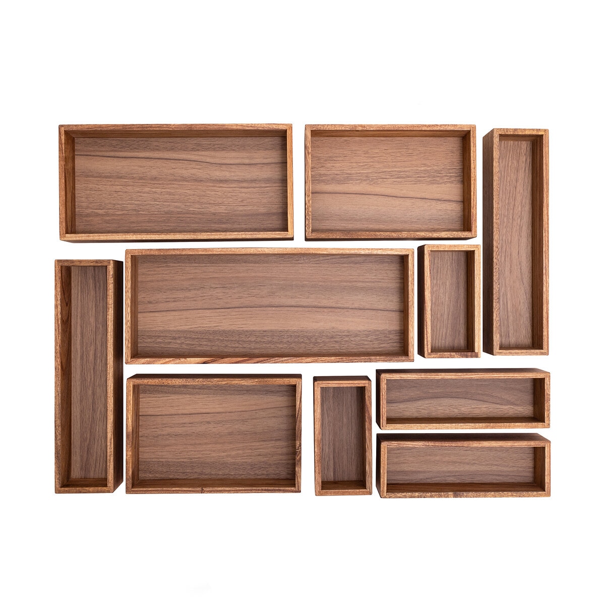 Seville Classics Cajas Organizadoras de Madera de Acacia, 10 piezas