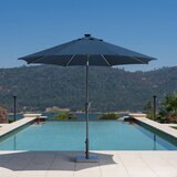 SunVilla, Sombrilla Redonda de 3m con Luz Solar LED, Color Azul