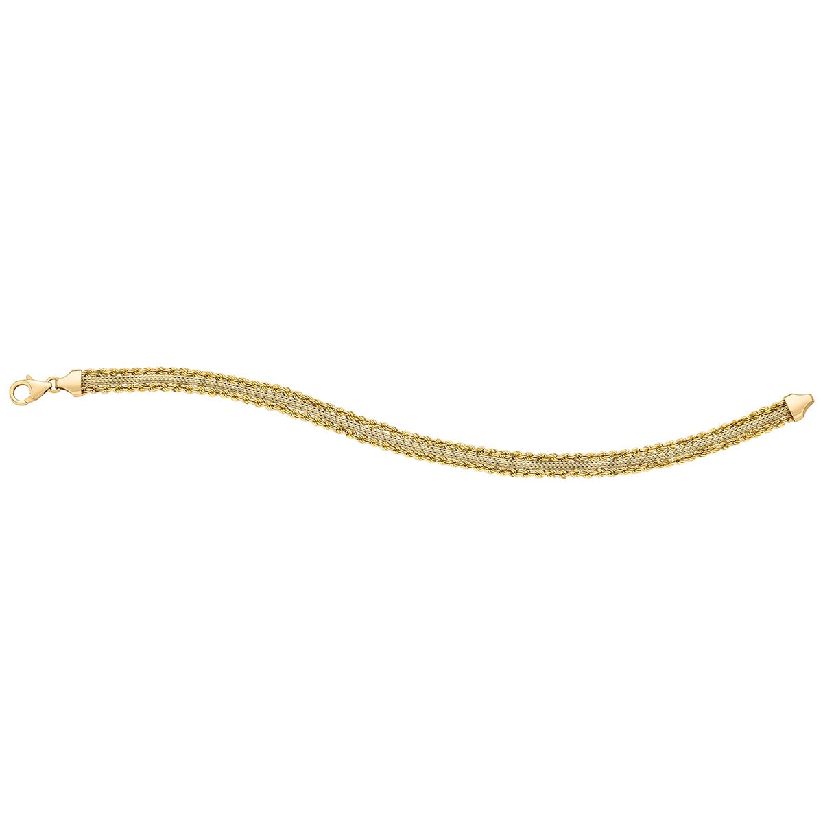 Pulsera para Dama, Oro Amarillo de 14K de 19cm