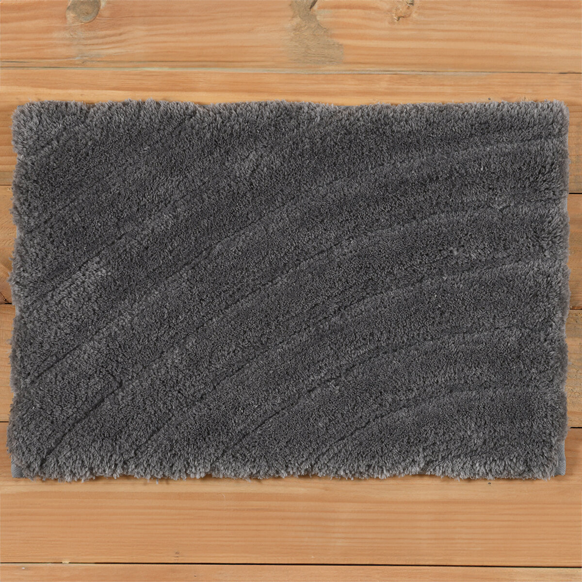 Riviera Home Tapete Para Baño con Diseño de Ondas 60 cm x 91 cm  Gunmetal Blue