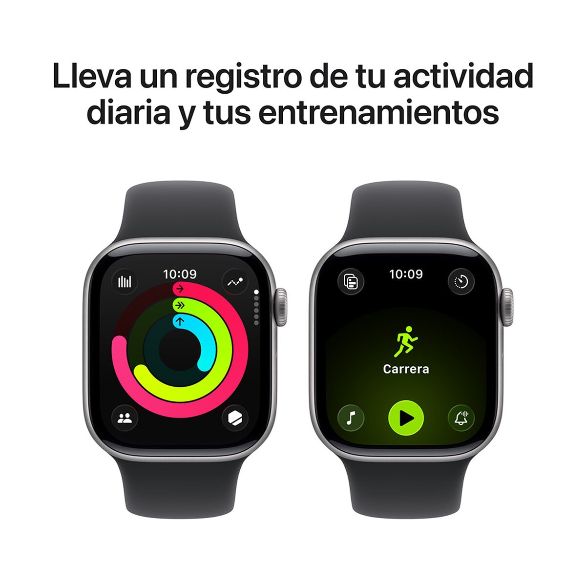 Apple Watch Series 11 (GPS + Celular) 42mm Aluminio Gris Espacial + Correa Deportiva Negra - Talla S/M