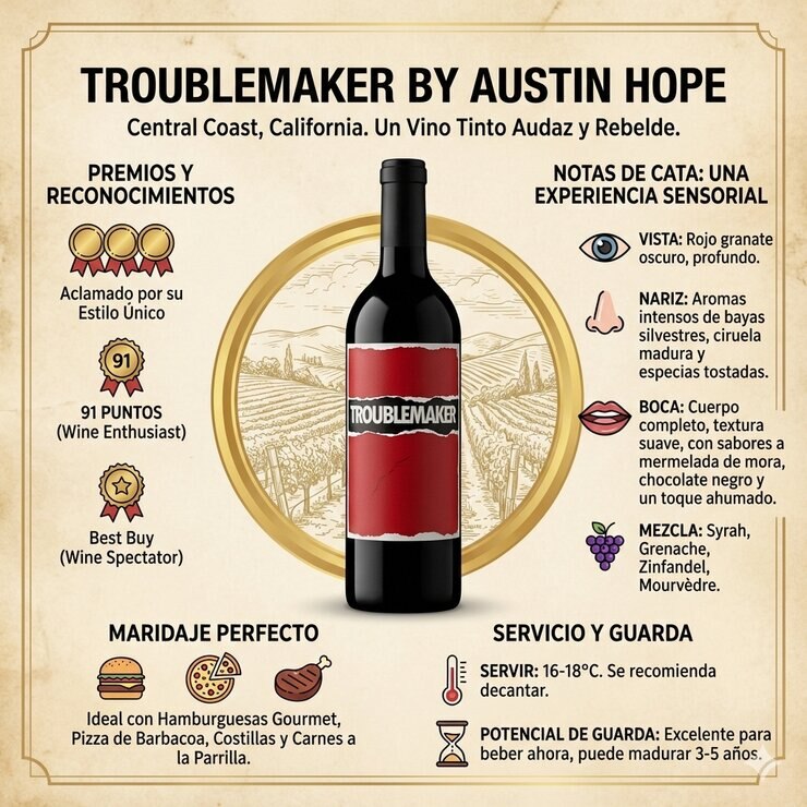 Vino Tinto Troublemaker 750ml Vino Tinto Troublemaker 750ml
