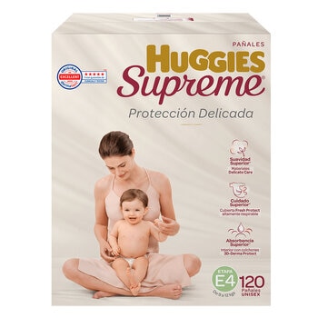 Huggies Supreme Pañales Etapa 4 Unisex 120 pzas 