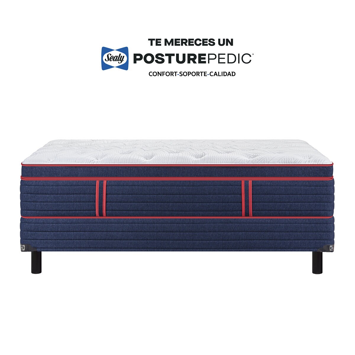 Sealy, Embody Soft Red, Colchón y Box Matrimonial